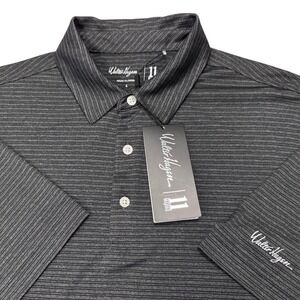 Walter Hagen 11 Majors NWT Polo Shirt Mens Large Black Stripe HydroDri Golf Top